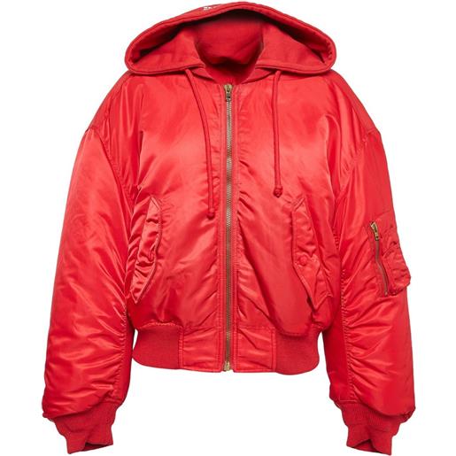 VETEMENTS - bomber con cappuccio - donna - poliammide - m - rosso