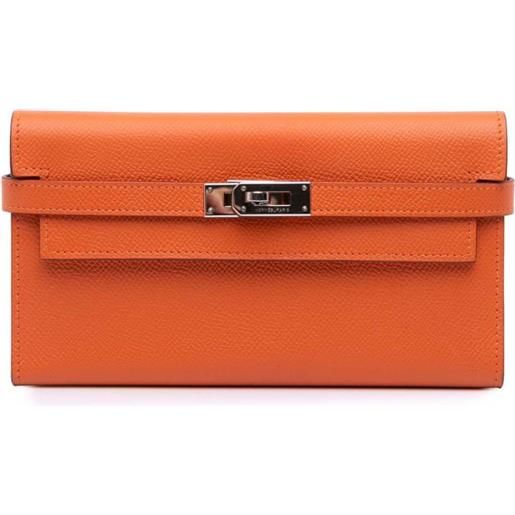 Hermès Pre-Owned - portafoglio kelly longue in pelle epsom 2012 - donna - pelle di vitello - taglia unica - arancione