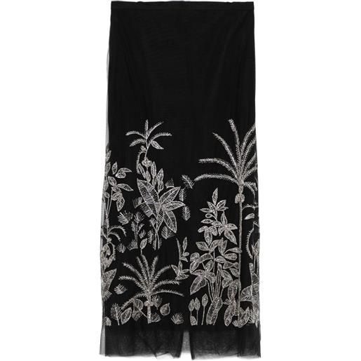 Costarellos gonna midi a fiori - nero