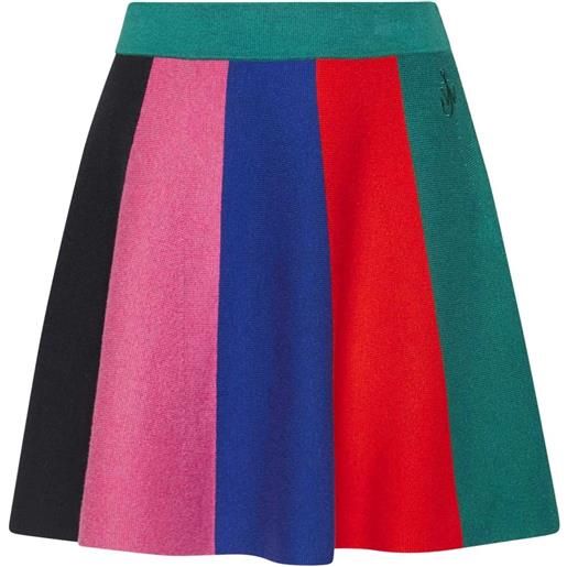 JW Anderson minigonna a righe - verde