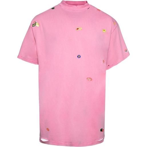 Balenciaga t-shirt fruity con ricamo - rosa