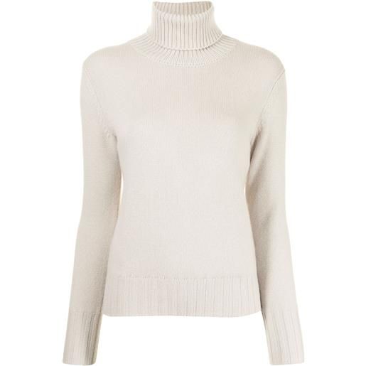 N.Peal maglione in cashmere biologico a collo alto - grigio