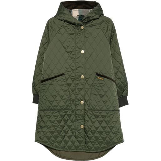 Barbour cappotto trapuntato con cappuccio - verde