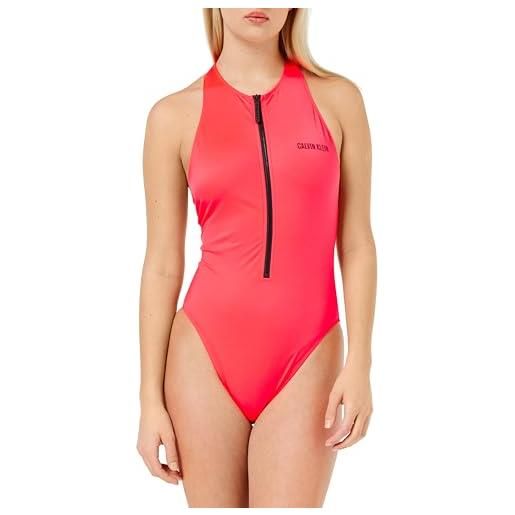 Calvin Klein costume da bagno donna one piece design incrociato sulla schiena, rosso (signal red), l