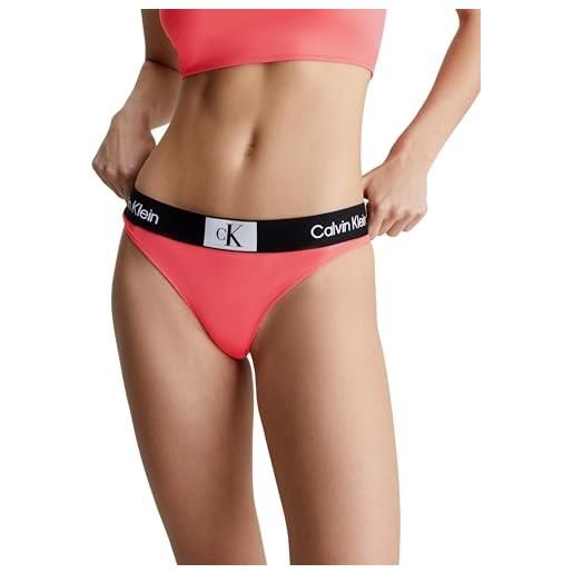Calvin Klein slip bikini donna thong tanga, rosa (calypso coral), l