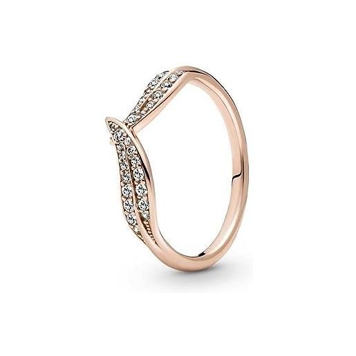 PANDORA -anello base metal zirconia_cubica donna, oro rosa, 189533c01