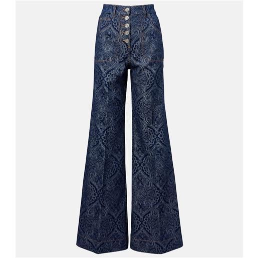Etro jeans flared pegaso a vita alta