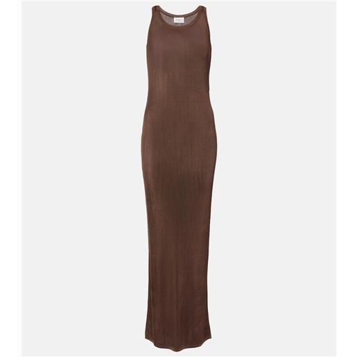 Saint Laurent abito lungo in maglia a coste