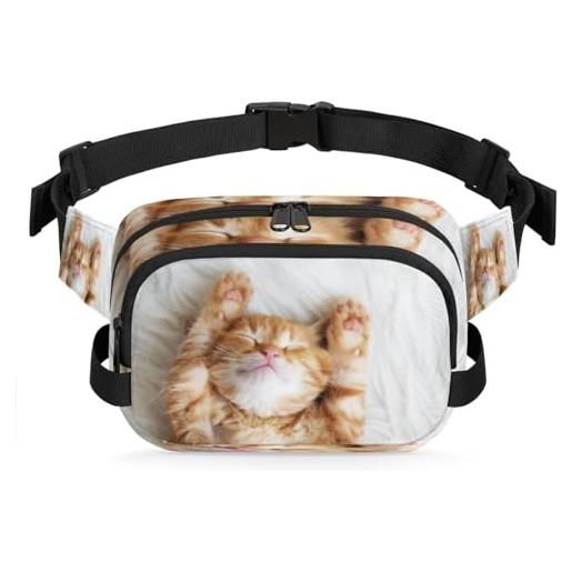 TropicalLife marsupio a forma di gatto, per donne, uomini, ragazze, ragazzi, bambini, carino, gatto, corsa, sport, escursionismo, borsellino da cintura, colore, xl, organizer per borse