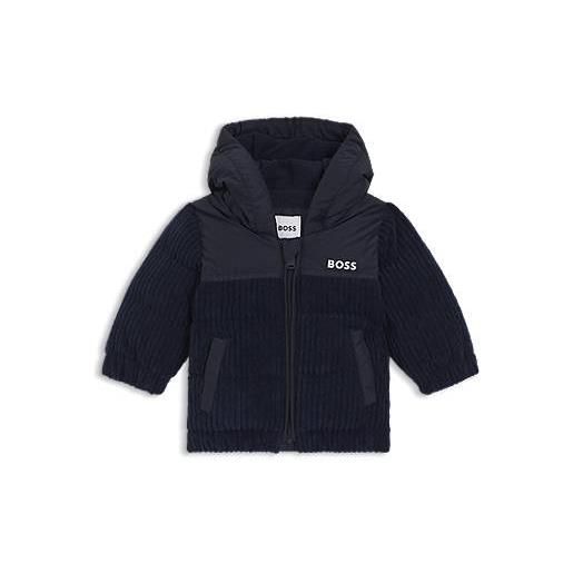 BOSS giubbotto imbottito per neonati con rifiniture in velluto, blu scuro