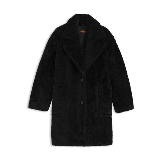 BOSS cappotto in peluche con colletto regolabile, nero