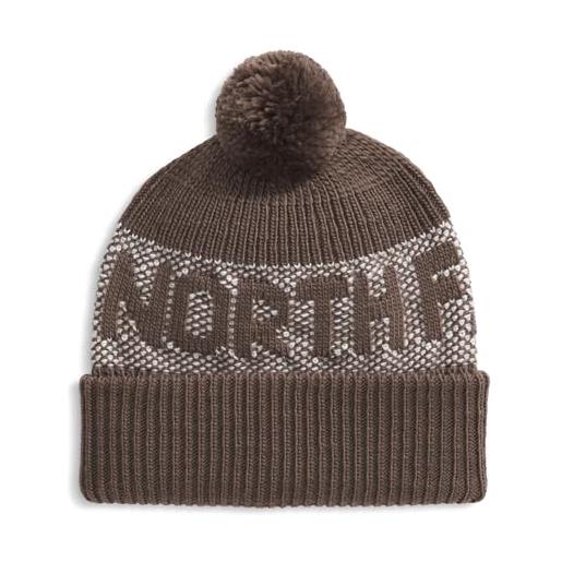 The North Face unisex retro cabin beanie smokey brown/white dune one size
