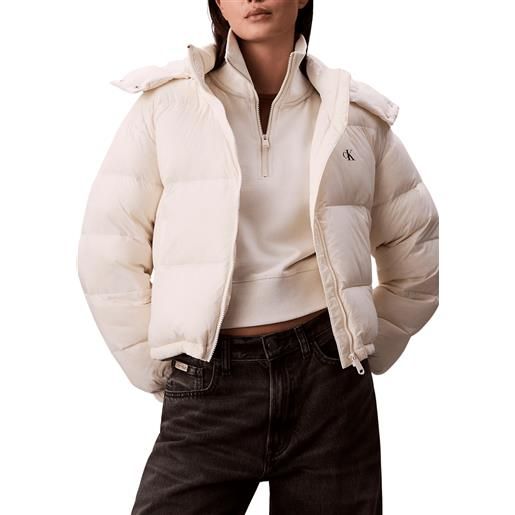 CALVIN KLEIN JEANS essential midweight puffer jack piumino con cappuccio donna