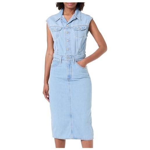Levi's abito casual da donna iconic senza maniche, avvolto in blu, s