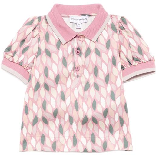 Emporio Armani Kids polo con stampa all-over - rosa