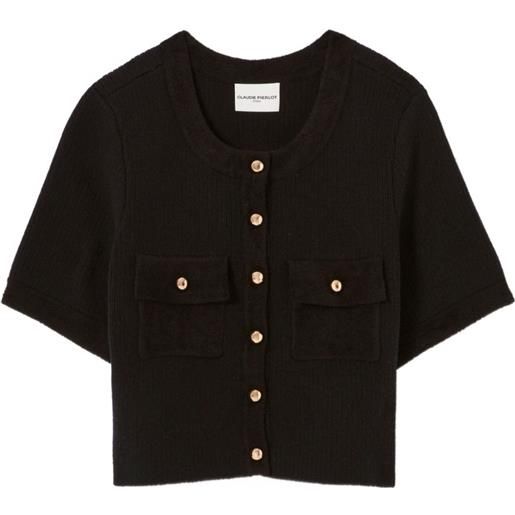 Claudie Pierlot cardigan a coste con bottone - nero
