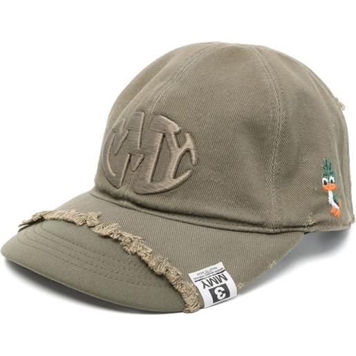 Maison MIHARA YASUHIRO cappello da baseball con dettaglio effetto stropicciato - verde