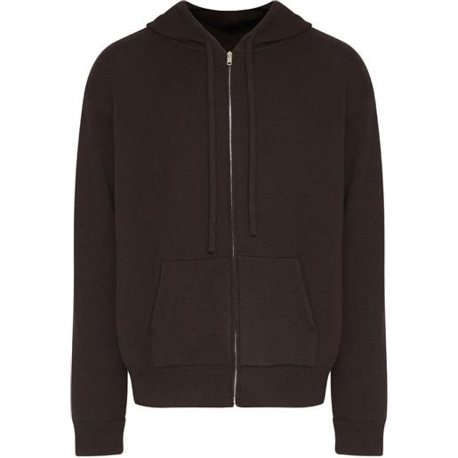 Maison Margiela felpa con cappuccio e zip - marrone