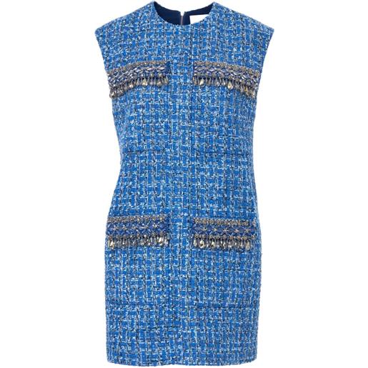 Carolina Herrera abito corto con decorazione - blu