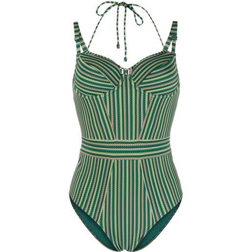 Marlies Dekkers costume intero a righe holi - verde