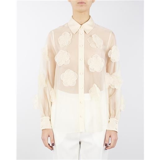NENETTE camicia in roganza con fiori fru