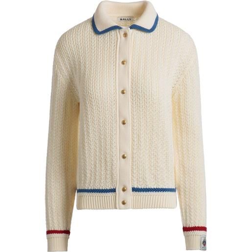 Bally cardigan in cotone - bianco