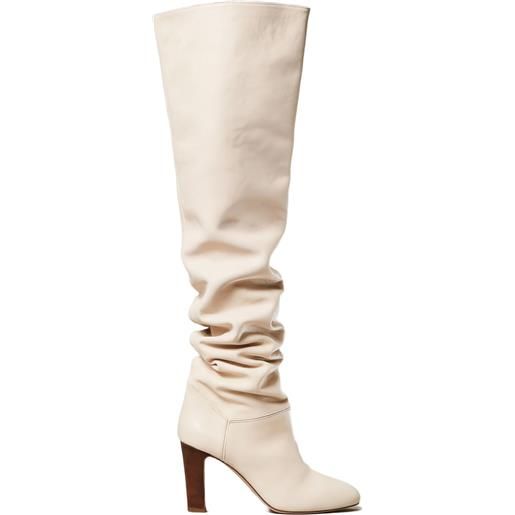 TWINSET stivali alla coscia in nappa 90mm - bianco