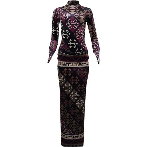 Burc Akyol abito lungo con stampa - blu