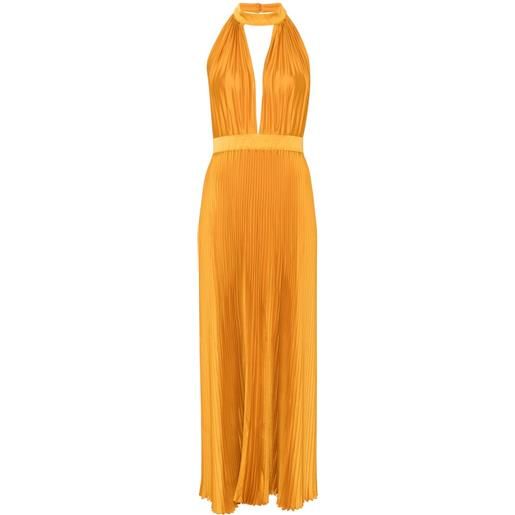 L'IDÉE abito lungo plissettato chateau - arancione