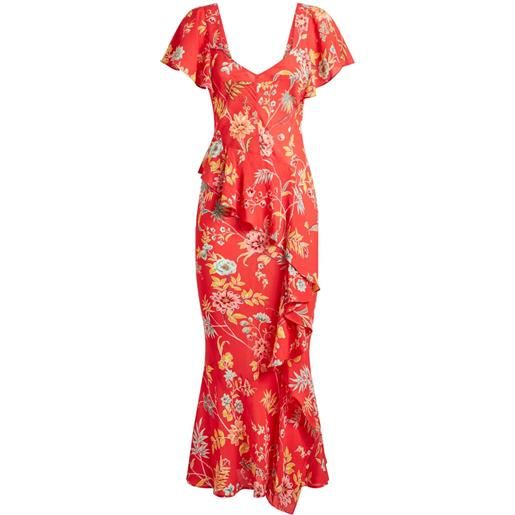 ETRO abito midi a fiori - rosso