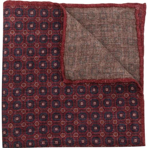 Brunello Cucinelli fazzoletto da taschino con stampa - rosso