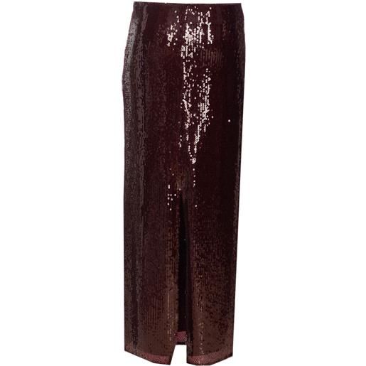 Patrizia Pepe gonna con paillettes e spacco - viola