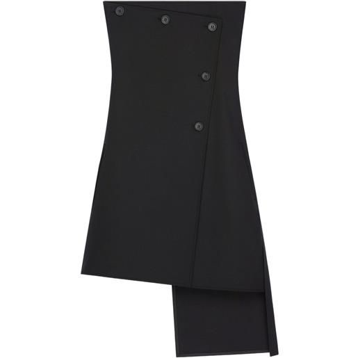 Courrèges abito corto senza spalline - nero