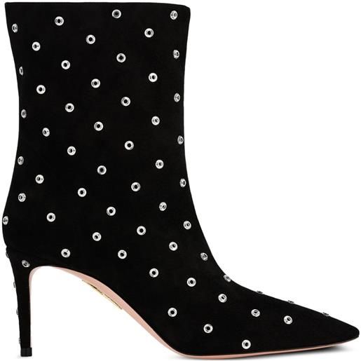 Aquazzura stivali matignon crystal 75mm - nero