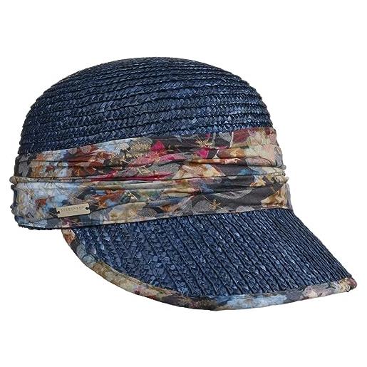 Seeberger visiera da sole viasela di paglia donna taglia unica - blu scuro