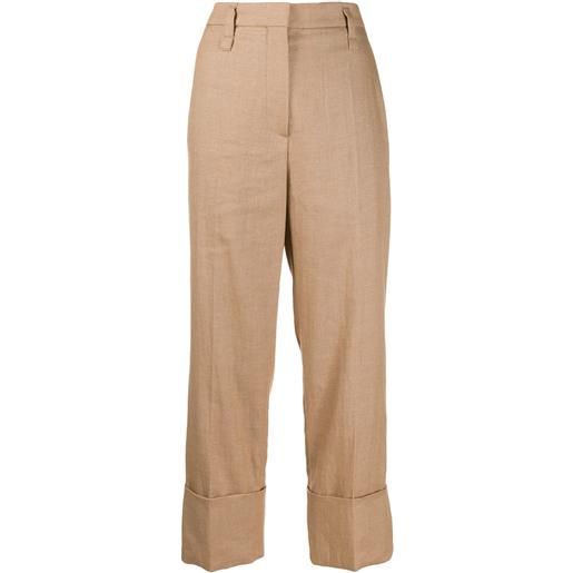 Brunello Cucinelli pantaloni crop taglio straight - toni neutri