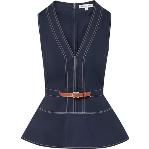 Veronica Beard top con scollo a v - blu