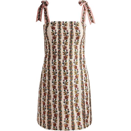 alice + olivia abito corto a fiori maryann - toni neutri