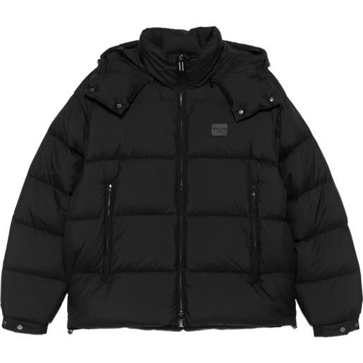 Emporio Armani cappotto imbottito con cappuccio - nero