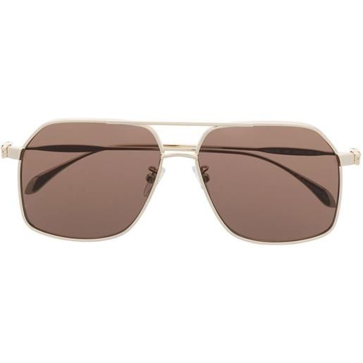 Alexander McQueen Eyewear occhiali da sole con montatura stile pilota - oro