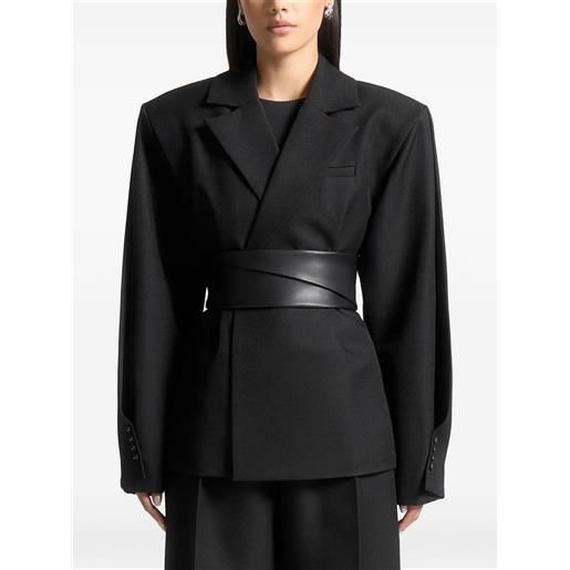 Manière De Voir blazer marie con cintura e maniche attorcigliate - nero