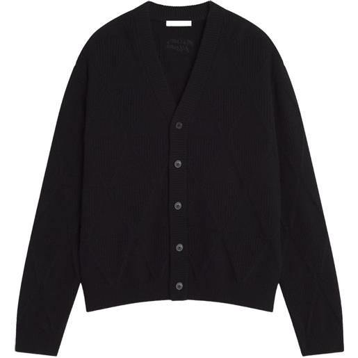 Maison Kitsuné cardigan in lana a maniche lunghe - nero