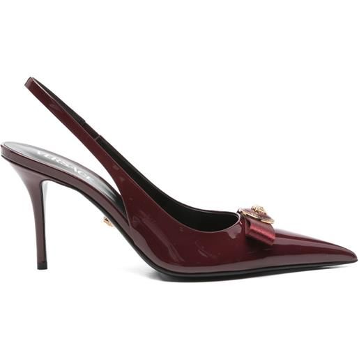 Versace pumps gianni ribbon con cinturino posteriore 85mm - rosso