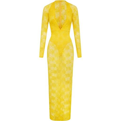 Alex Perry abito lungo con scollo a v - giallo