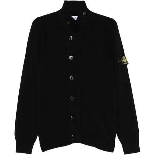 Stone Island cardigan a collo alto con bottoni - nero