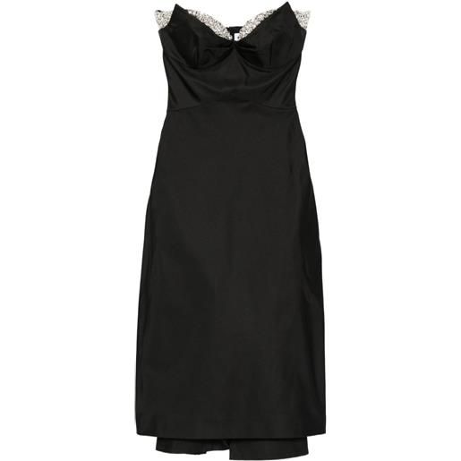 Alexander McQueen abito midi senza spalline - nero