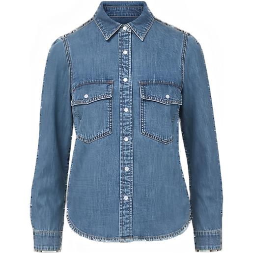 Veronica Beard camicia denim con tasche - blu