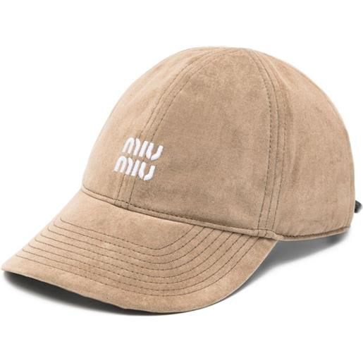 Miu Miu cappello da baseball con logo - toni neutri