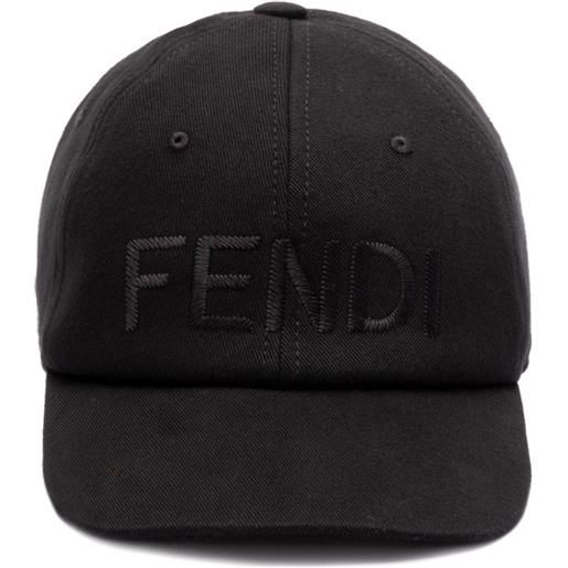 FENDI cappello da baseball con ricamo - nero