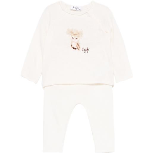 Il Gufo pigiama con stampa gufo - bianco